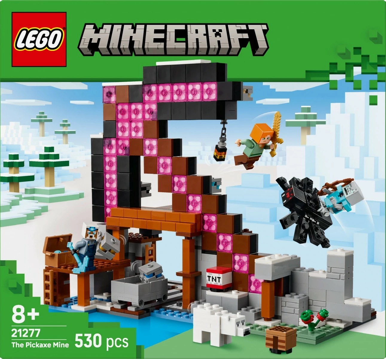 Set LEGO Minecraft 21277 The Pickaxe Mine, 530 pjesë