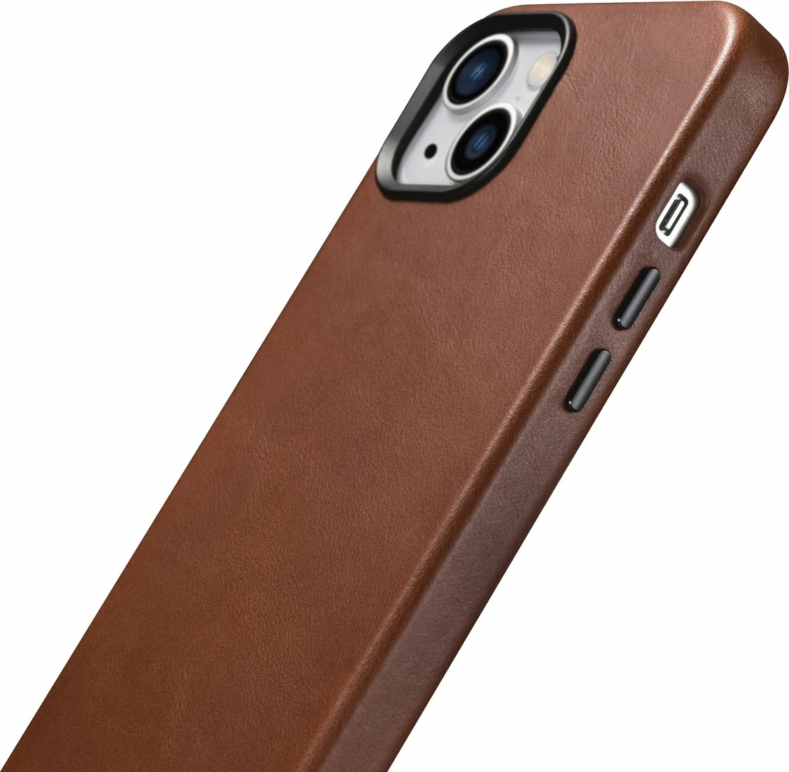 Mbështjellës iCarer Oil Wax Premium Leather për iPhone 14 Plus me MagSafe, Kafe