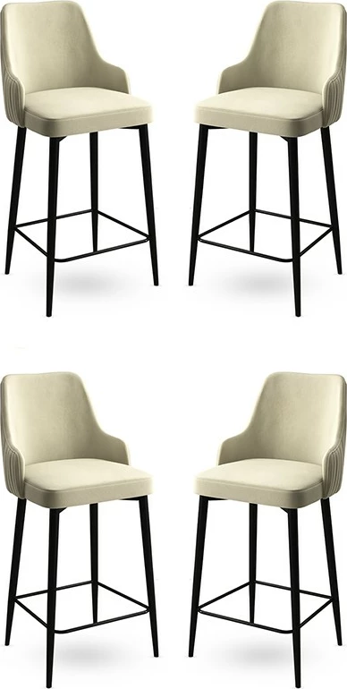 Set karrigesh për bar (4 copë), Hanah Home, Enox, krem, e zezë