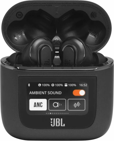 Kufje JBL Tour Pro 2 TWS me mikrofon, ANC adaptiv, Bluetooth 5.3, të zeza, me kasë karikimi smart