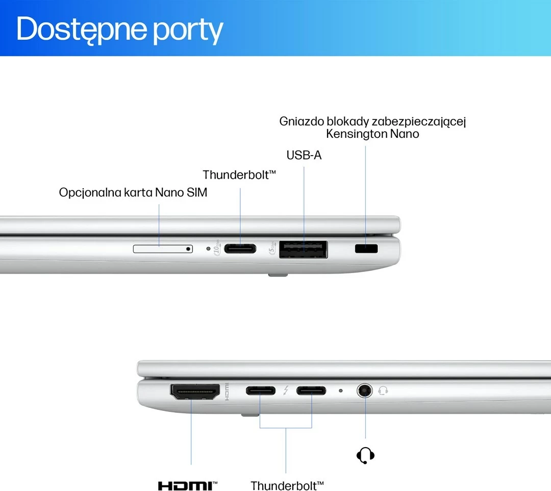 Laptop HP EliteBook X Flip G1i, 14", Intel Core Ultra 5 228V, 512 GB SSD, Windows 11 Pro, Blu