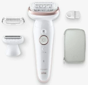 Epilator Braun Silk-épil 9 9-030, 40 pinceta, i bardhë, me koka ndërruese
