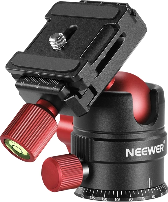 Kokë sferike stativi, Neewer GM28, 28 mm, kapacitet 5 kg, montim 1/4" sipër + 3/8" poshtë, e kuqe