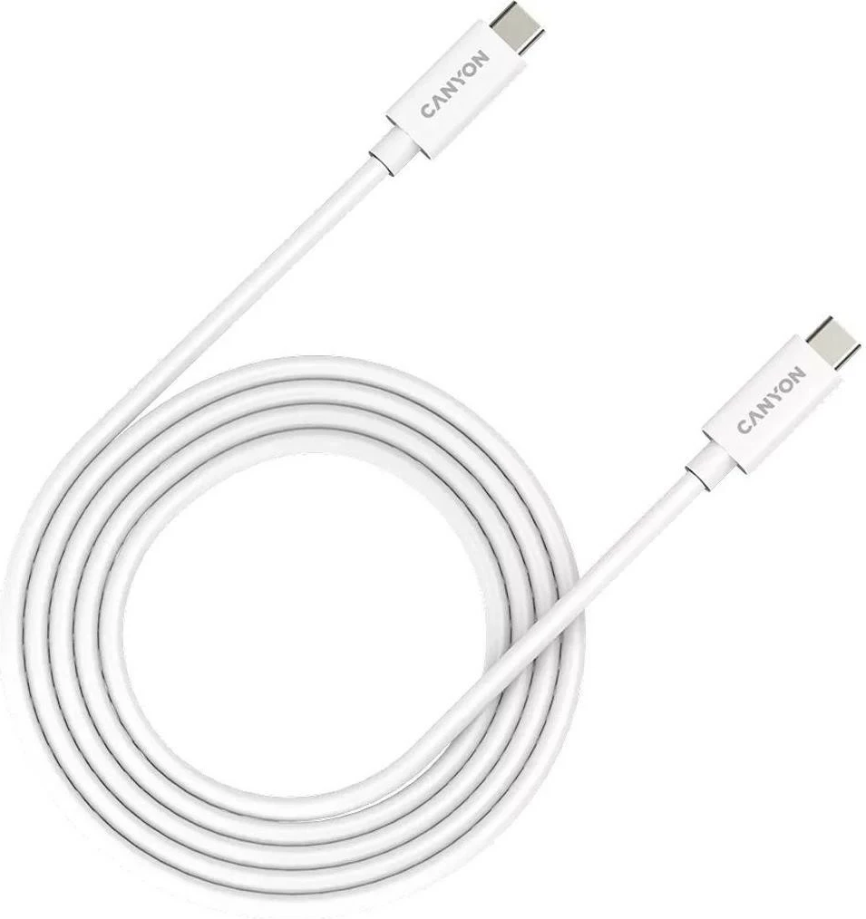 Kabllo USB-C Canyon UC-42, 1m, 20Gbps, 240W, e bardhë