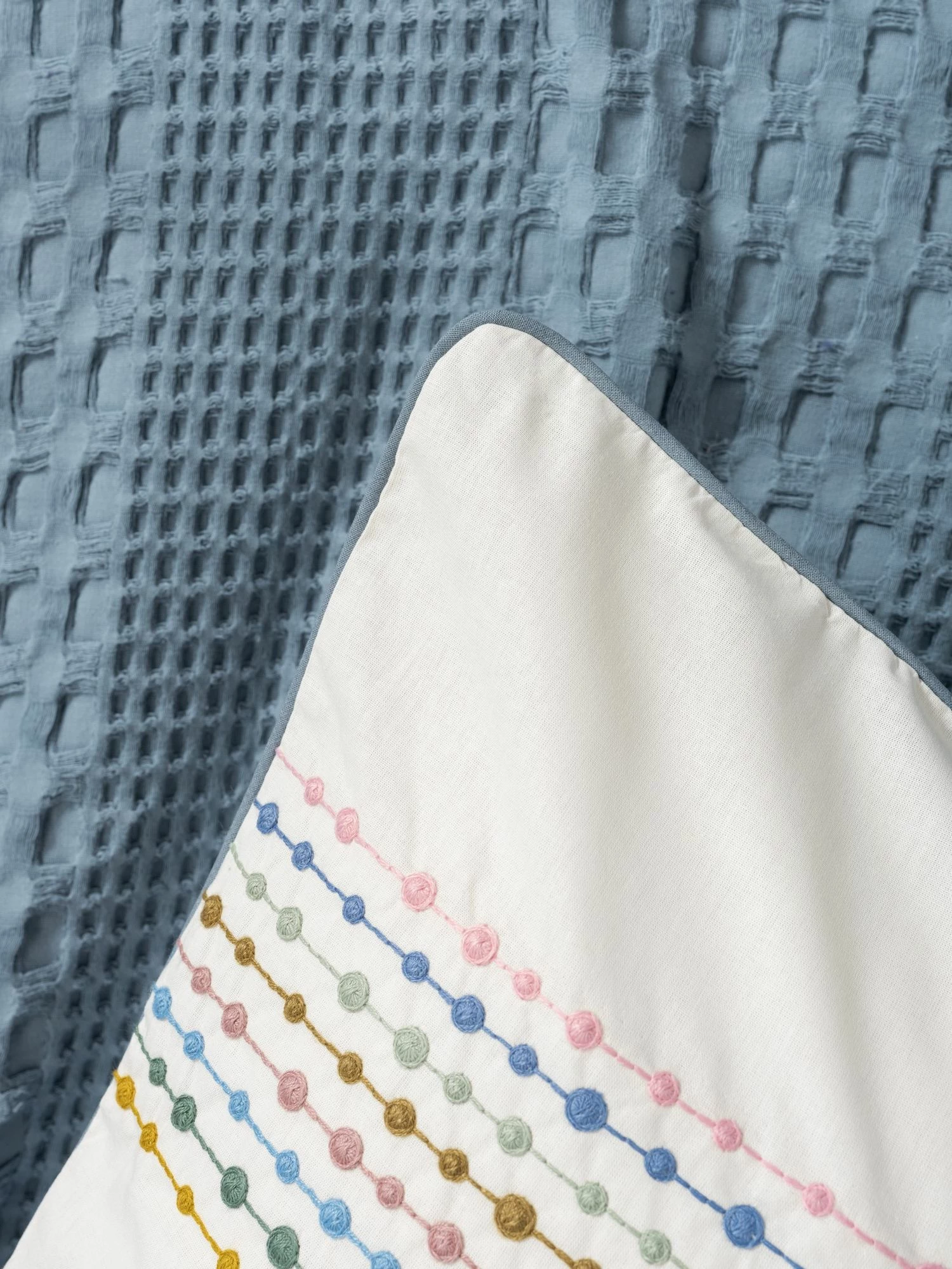 Set Double Pique L'Essentiel Linge de Maison, ngjyrë indigo