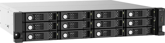 Kasë QNAP TL-R1220SEP-RP, 12 vende, rackmount 2U, SAS/SATA, e zezë/gri
