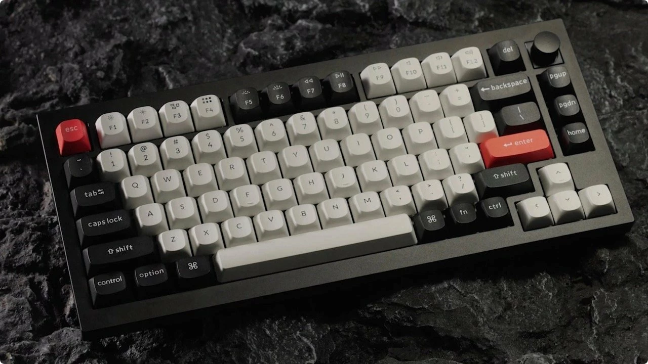 Tastierë mekanike Keychron Q1 HE QMK/VIA 75% wireless, Gateron Double-Rail Magnetic Nebula (Q1H-M1), RGB, e zezë