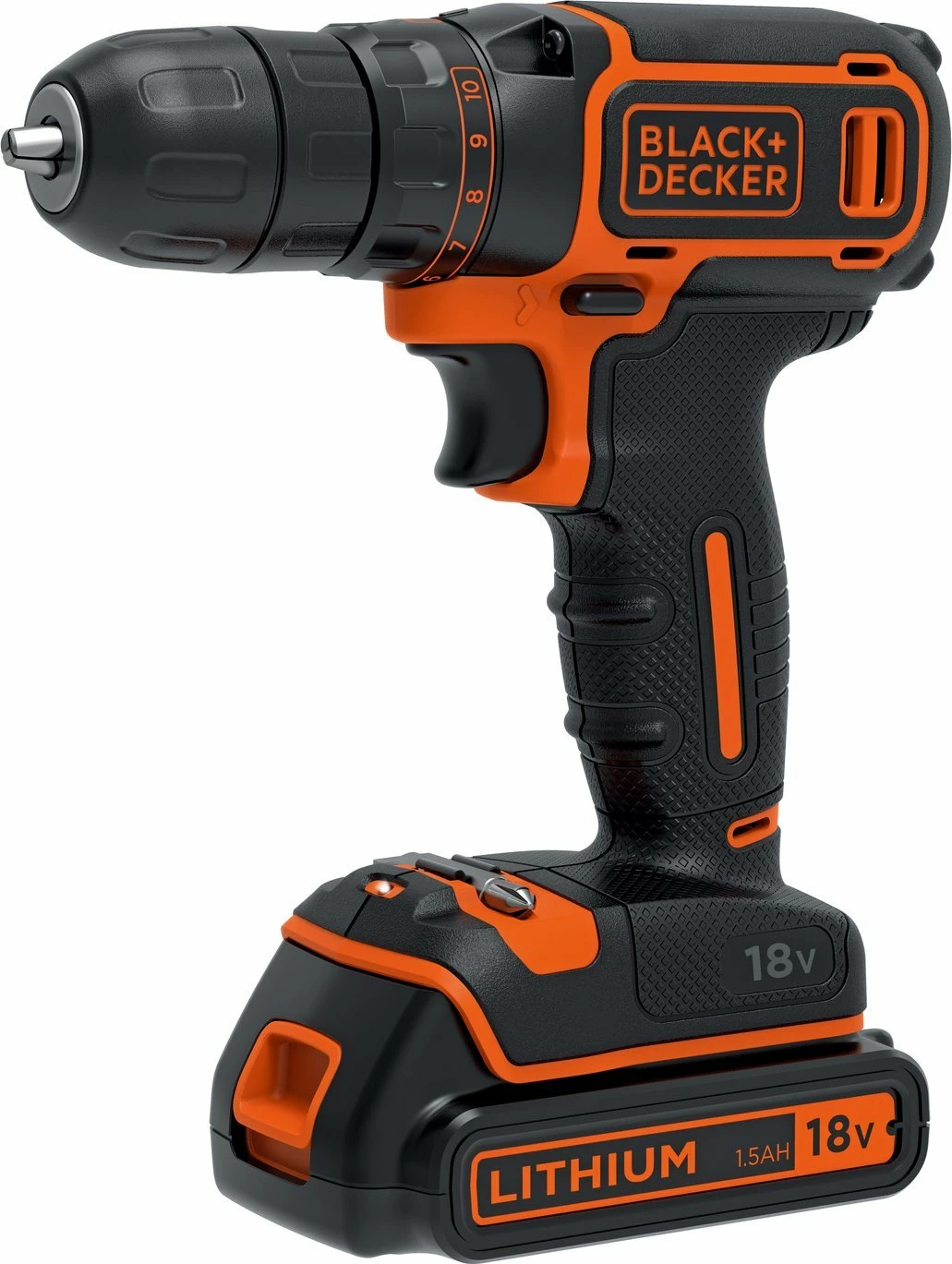 Burgji/vidhosëse pa kabllo Black+Decker BDCDC18B 18V, 2x 1.5Ah bateri, me karikues, e zezë/portokalli
