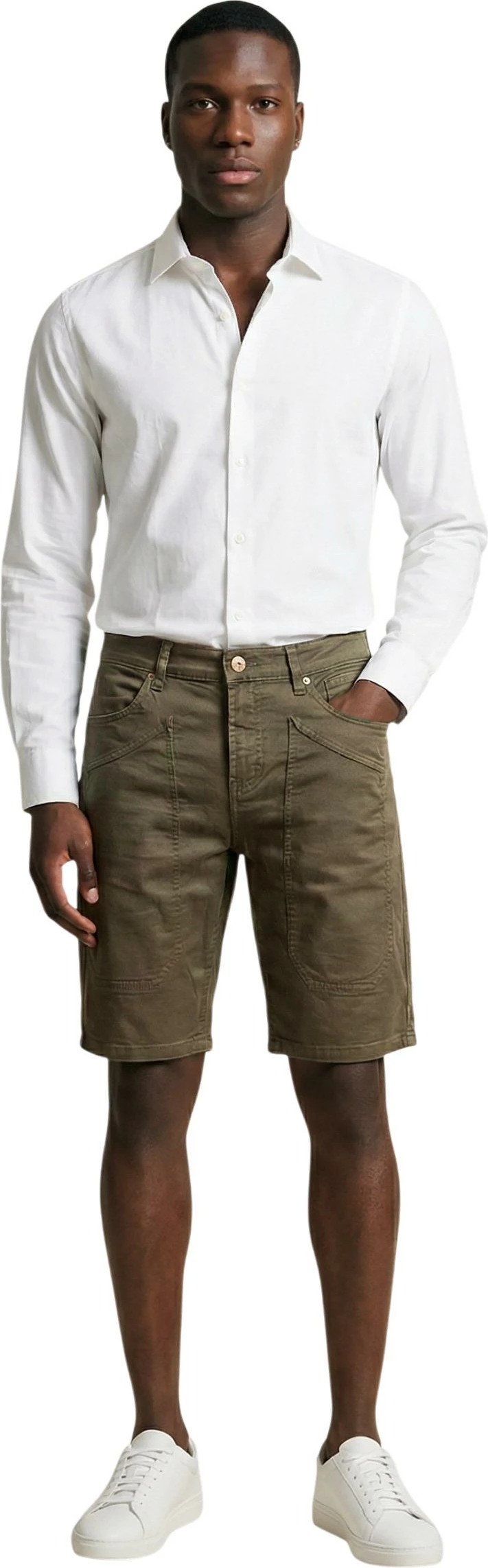 Shorce bermuda për meshkuj Jeckerson Jayden 5 Tasche Toppa Slim, të gjelbra [Madhësia: W29]