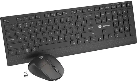 Set tastierë e maus Natec Stingray 2, wireless, full-size, Bluetooth, e zezë