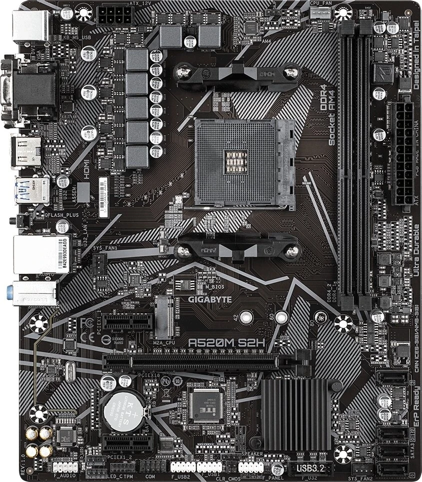 Pllakë amë Gigabyte A520M S2H, Socket AM4, DDR4, PCIe 3.0, HDMI