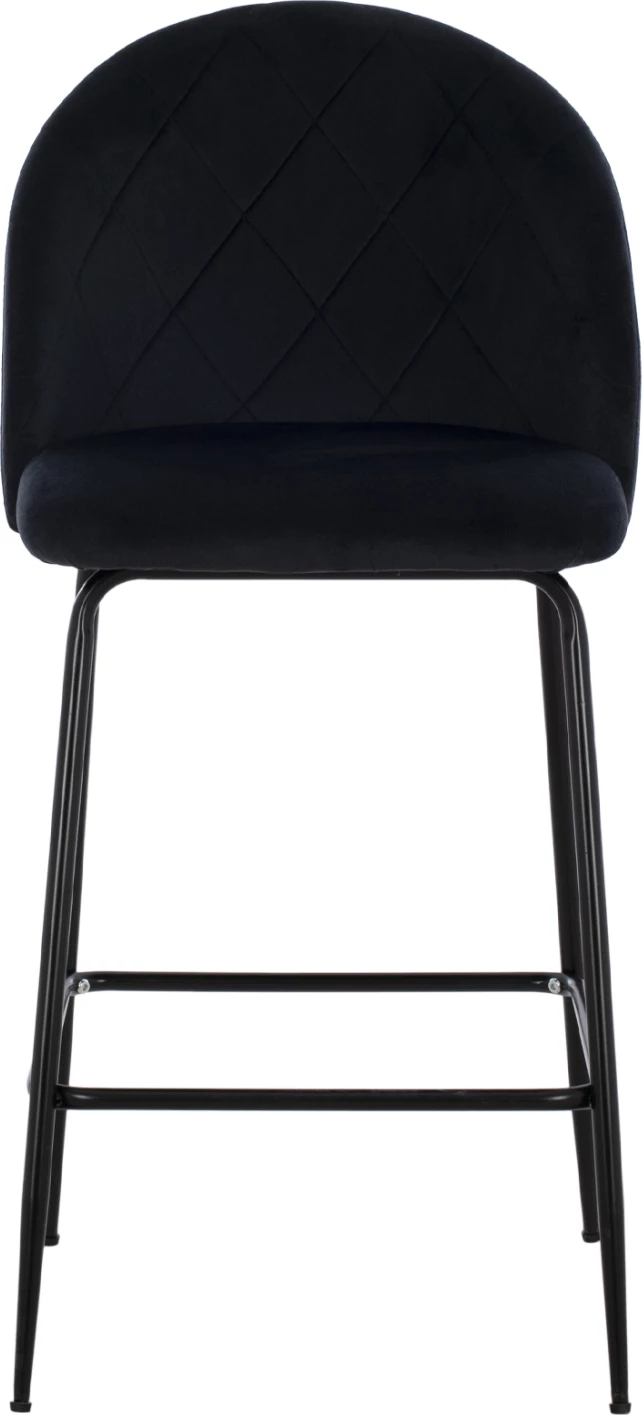 Karrige për bar, ODED, lartësi mesatare, FH8732.14, këmbë metalike & kadife e zezë, 45x53x98 cm, set prej 2 copë