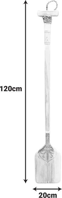 Dekor lopatë muri Boon, dru mahagoni, ngjyrë e bardhë-natyrale, 20x3x120cm