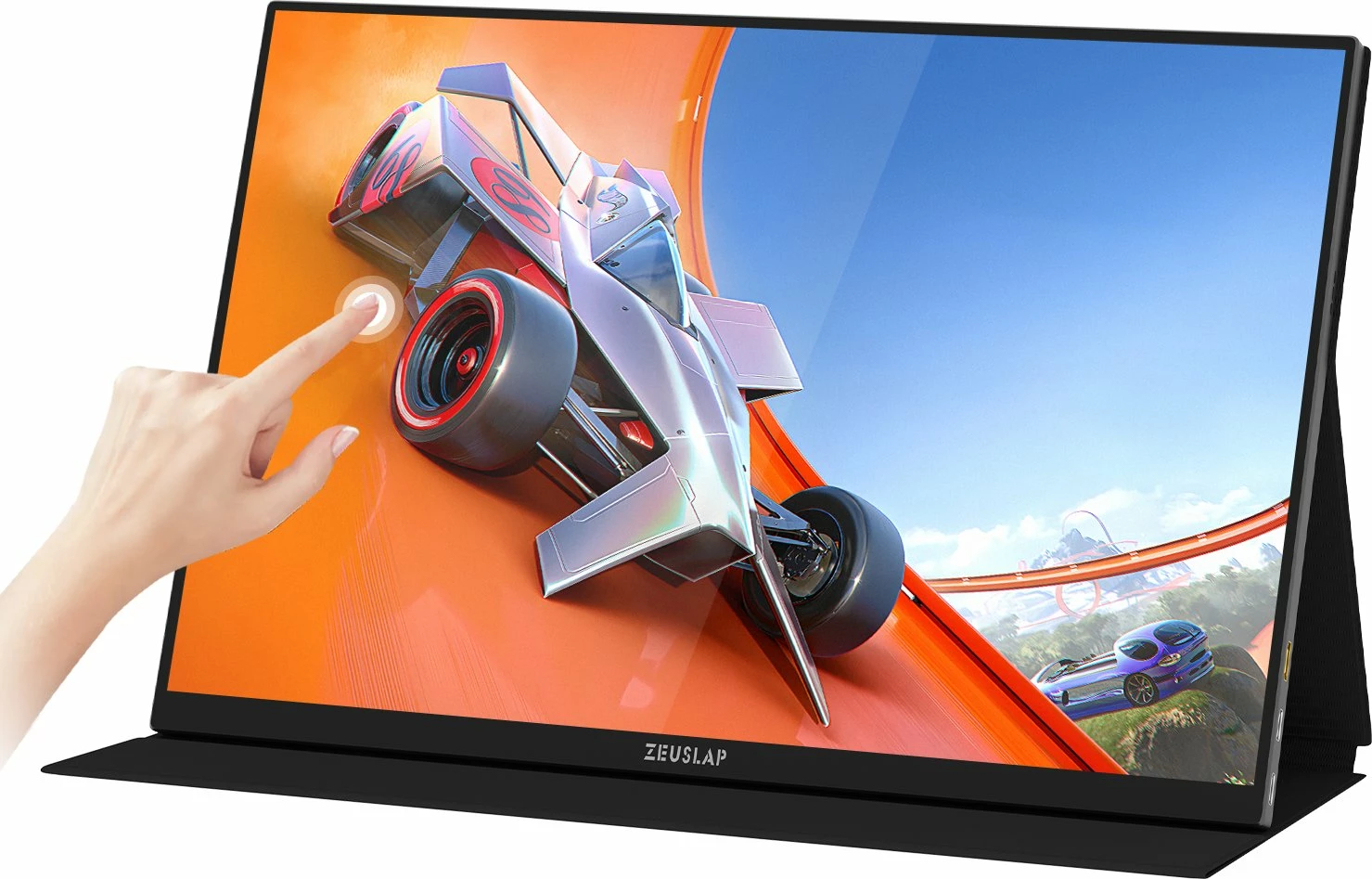 Monitor portativ Zeuslap P16KT 16" IPS 2.5K 2560x1600 144Hz touchscreen, i zi, set me kabllo + adapter