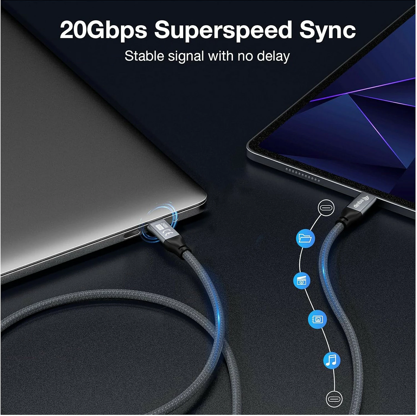 Kabllo USB-C EQUIP 128428, 3m, USB 3.2 Gen 2x2, 20Gbps, PD 240W, 4K/60Hz, e zezë