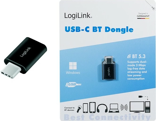 Adapter Bluetooth LogiLink BT0048A USB-C Gen1 3Mbps 20m, i zi