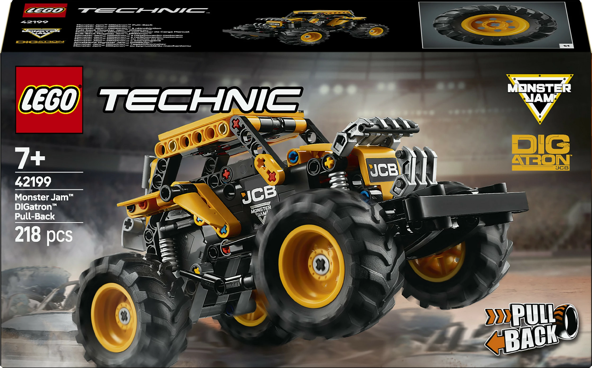 Set ndërtimi LEGO Technic Monster Jam DIGatron 42199, 218 pjesë, pull-back, multingjyrësh