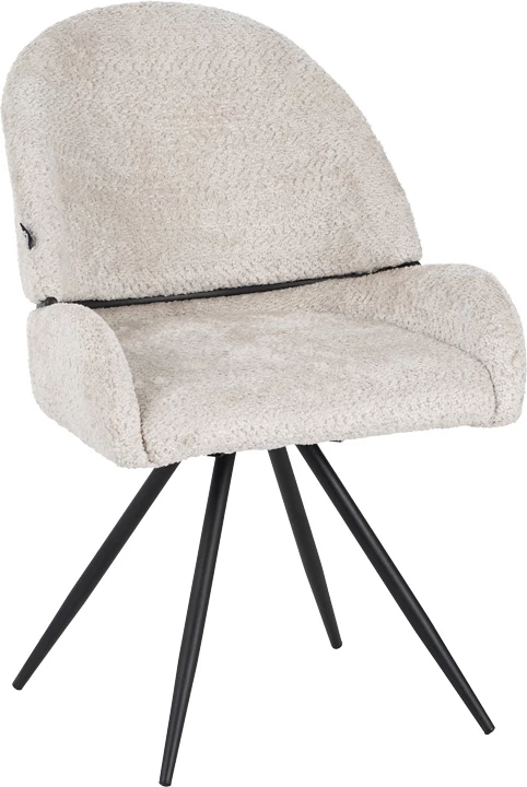 Karrige rrotulluese Morea, ngjyrë bezhë, këmbë metalike të zeza, 68x66x82.5cm