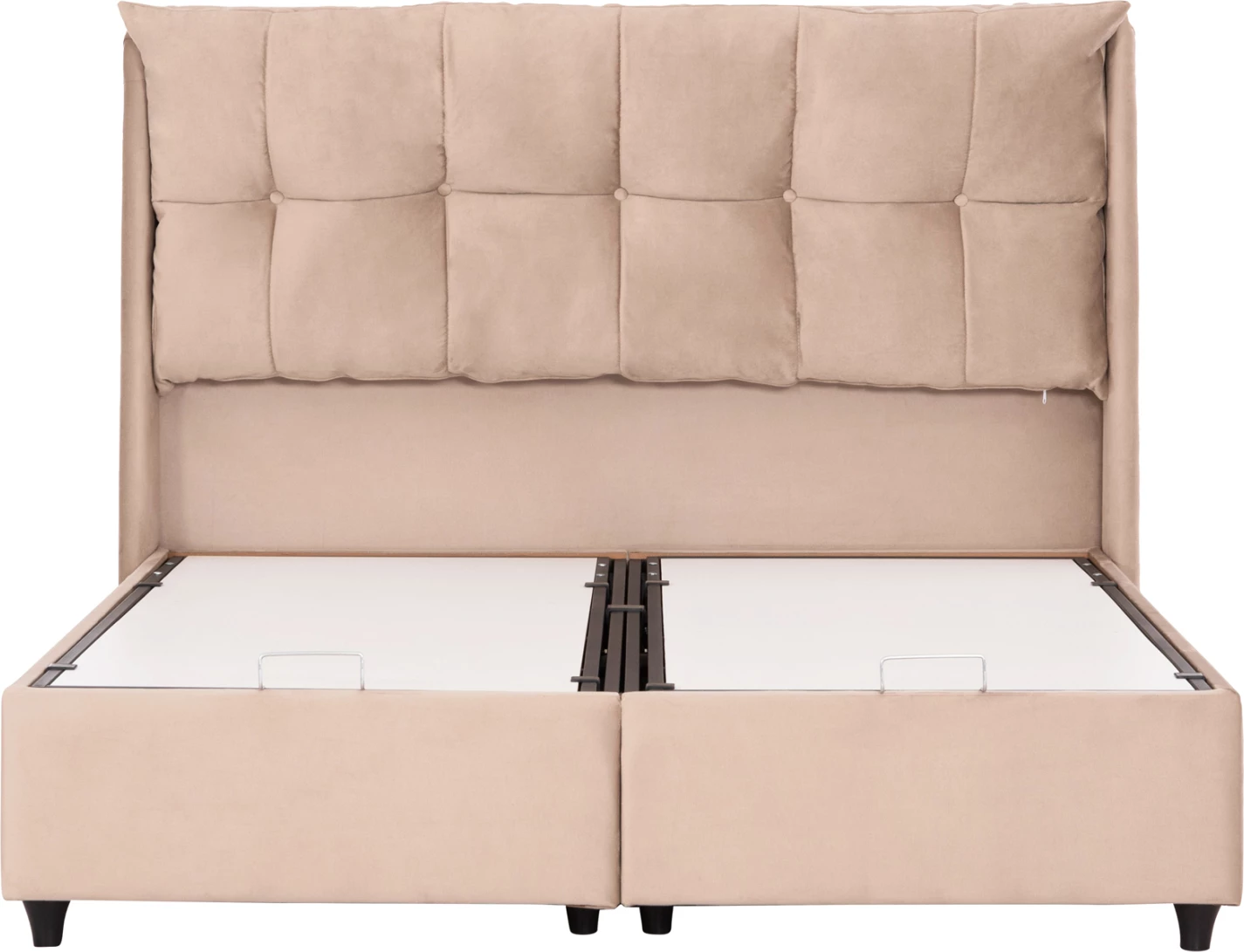 Krevat me hapësirë për depo, kadife bezhë, DREAMLET FH716, për dyshek 160x200cm