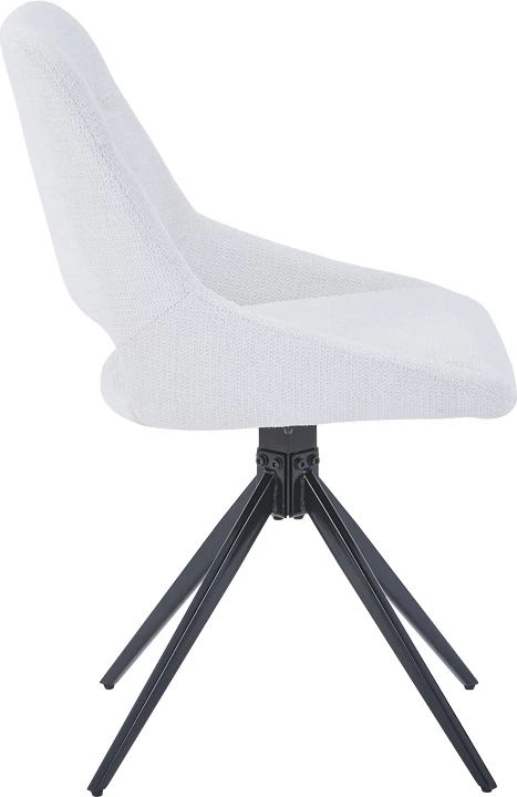 Karrige rrotulluese Luciano I, ngjyrë bezhë, këmbë metalike të zeza, 52.5x54x85cm