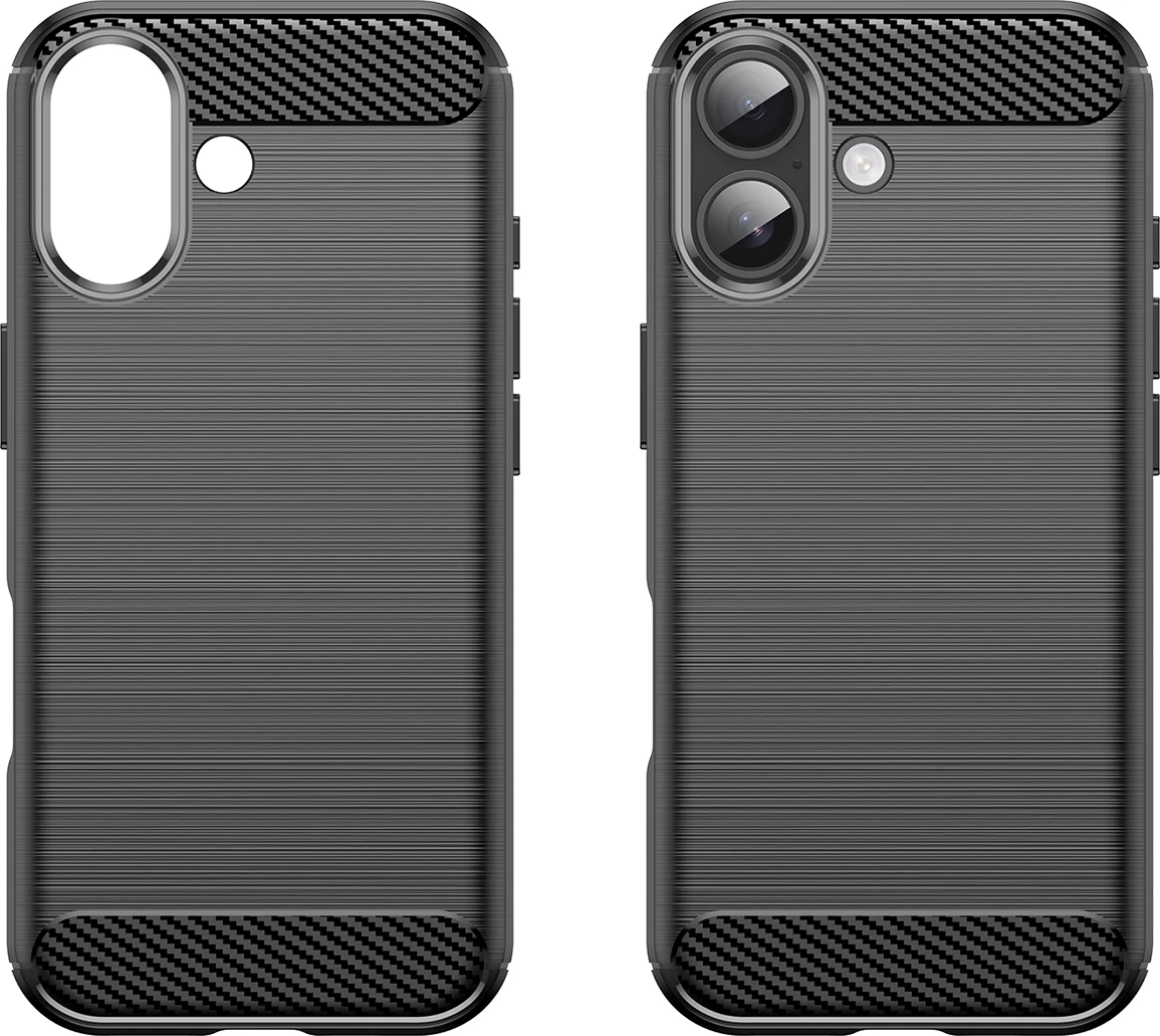 Mbështjellës Hurtel Carbon Case për iPhone 17, i zi