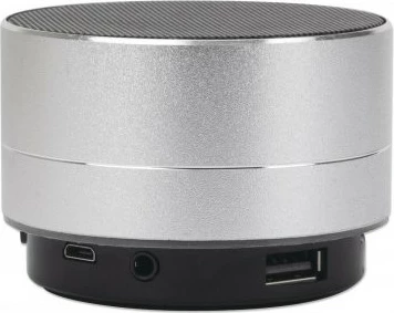 Altoparlant Bluetooth MANHATTAN Metallic, LED, slot MicroSD, USB-A, argjendtë