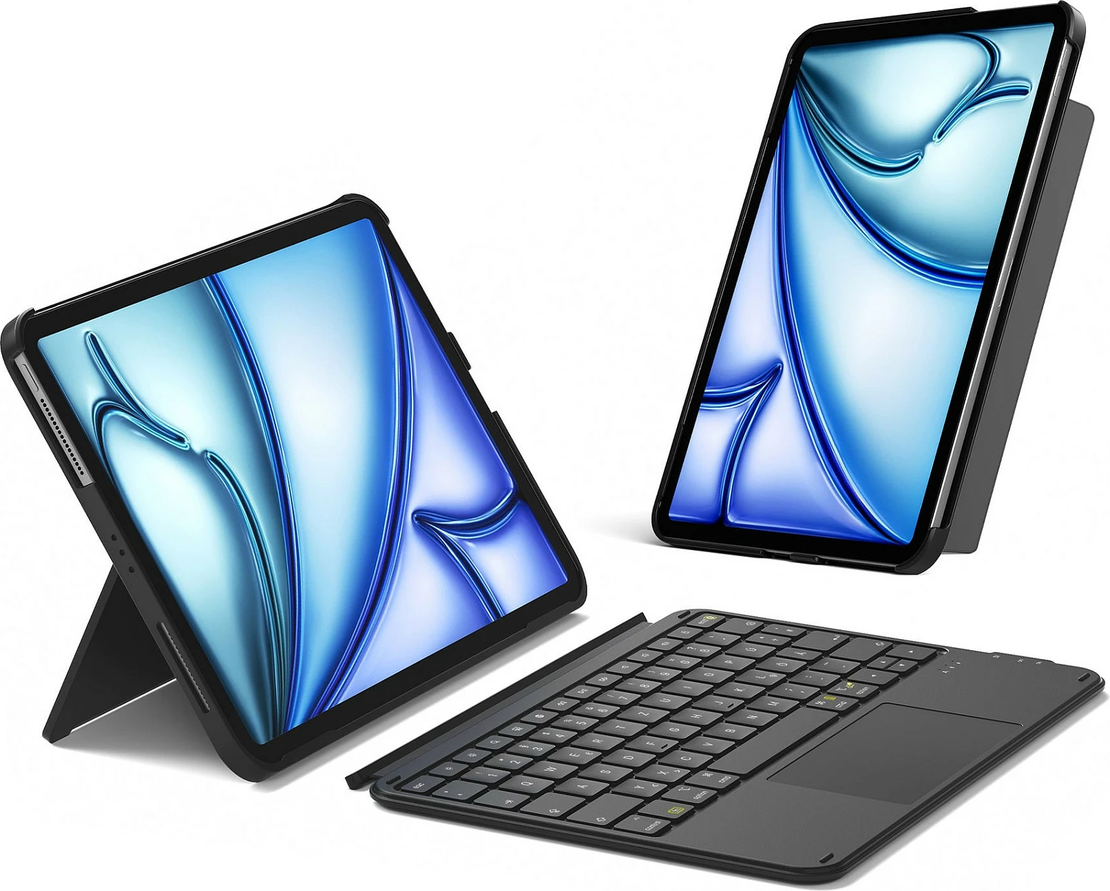 Mbështjellës folio me tastierë inateck për iPad 11", QWERTZ, Bluetooth 5.3, grafit/zi