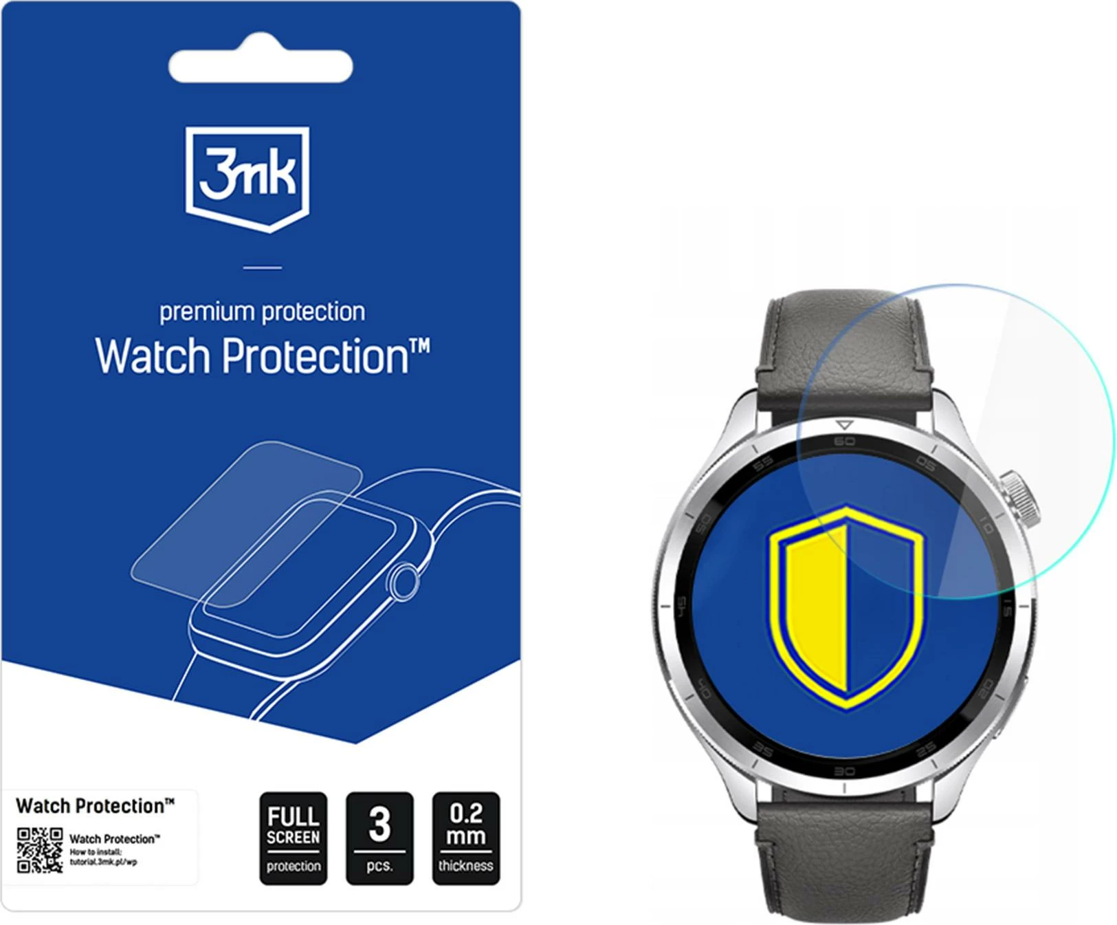 Mbrojtës ekrani për smartwatch 3mk Protection Hybrid Glass, për Xiaomi Watch S4, 3 copë