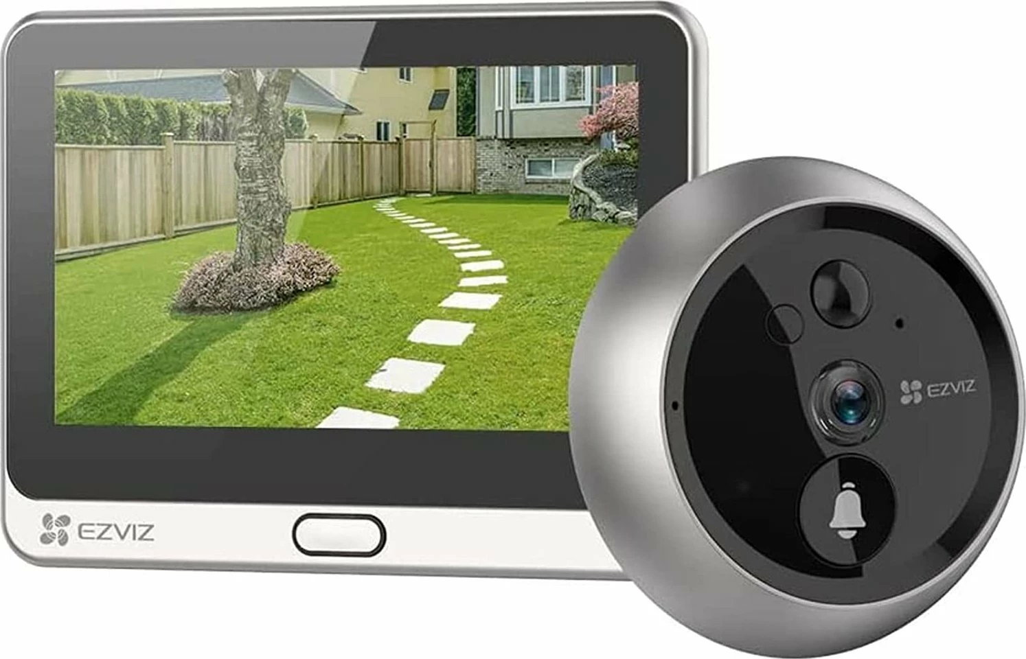 Zilë dere me kamerë Ezviz DP2C 2MP 4.3\" WiFi 1080p 4600mAh, Silver