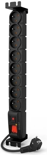 Prizë shumëfishe Acar S8 FA RACK, 8 dalje, 3m, e zezë