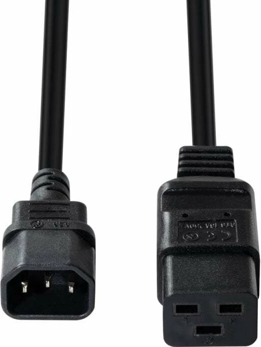 Kabllo zgjatëse rryme Lindy IEC C14 në IEC C19 3 m, e zezë