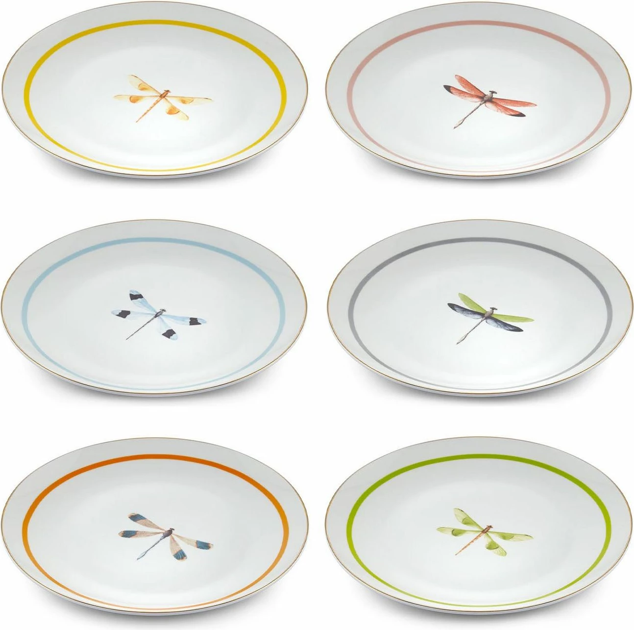 Set pjatash për ëmbëlsira, shumëngjyrëshe, Hermia, DNR0059, 6 copë
