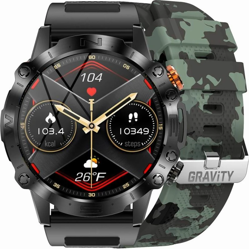 Smartwatch Gravity unisex, e zezë