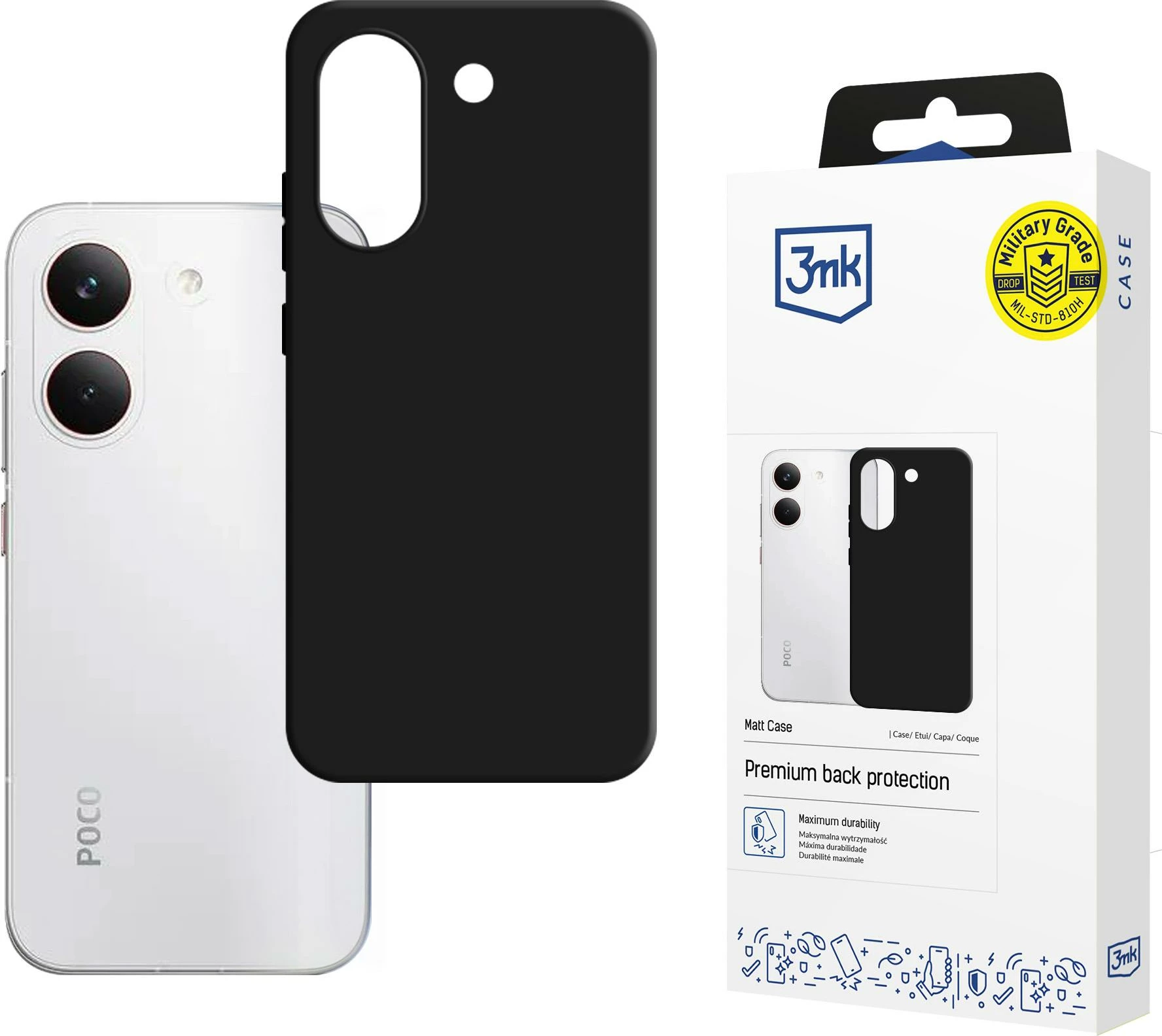 Mbështjellës 3mk Matt Case për Xiaomi Poco X8 Pro, TPU, i zi