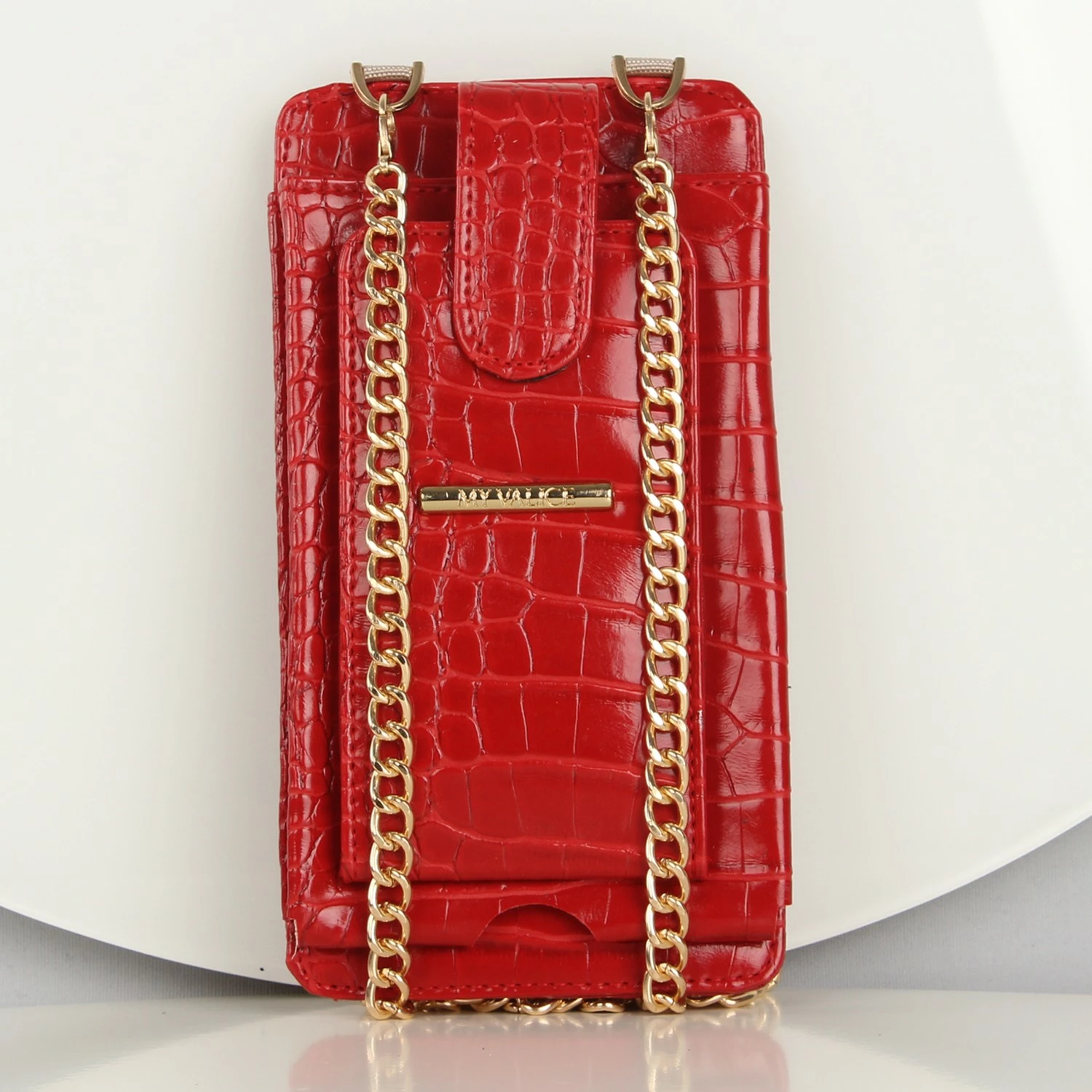 Kuletë e kuqe crossbody për telefon dhe kartela, Zoozie Bags, 1173