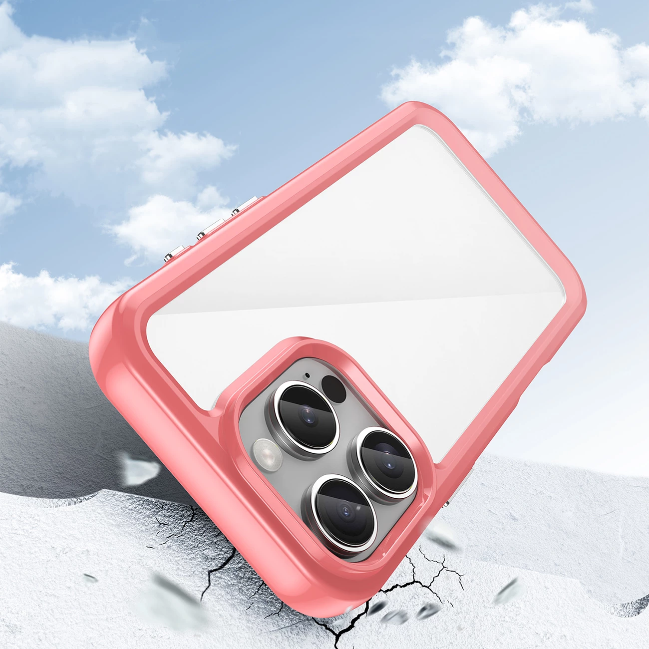 Mbështjellës Hurtel Outer Space Case për iPhone 16 Pro Max, TPU/PC, Kuqe