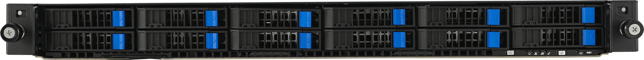 Server rack ASUS RS501A-E12-RS12U, 1U, Socket LGA6096, DDR5 deri 3TB, 12x2.5" NVMe, 2x M.2, 1600W, Zi/Argjend