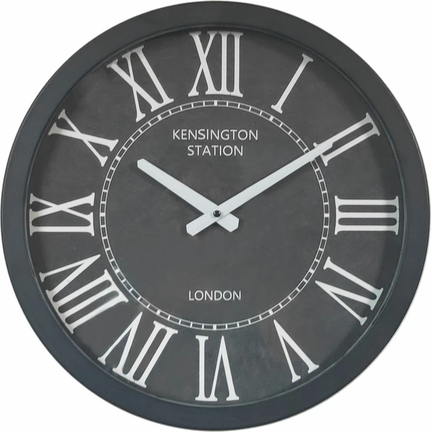 Orë muri SLOZNO, metal i zi, xham, 40x40x8cm