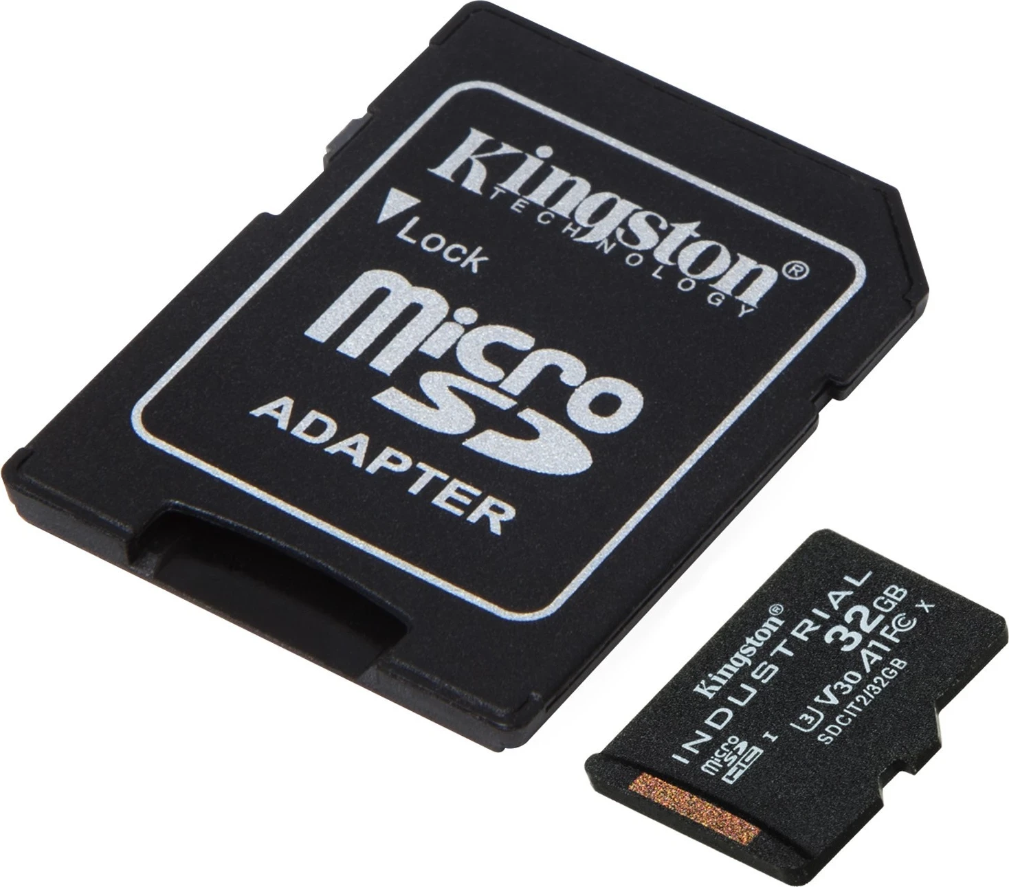 Kartelë memorje Kingston Industrial microSDHC 32GB Class 10 A1 me adapter SD