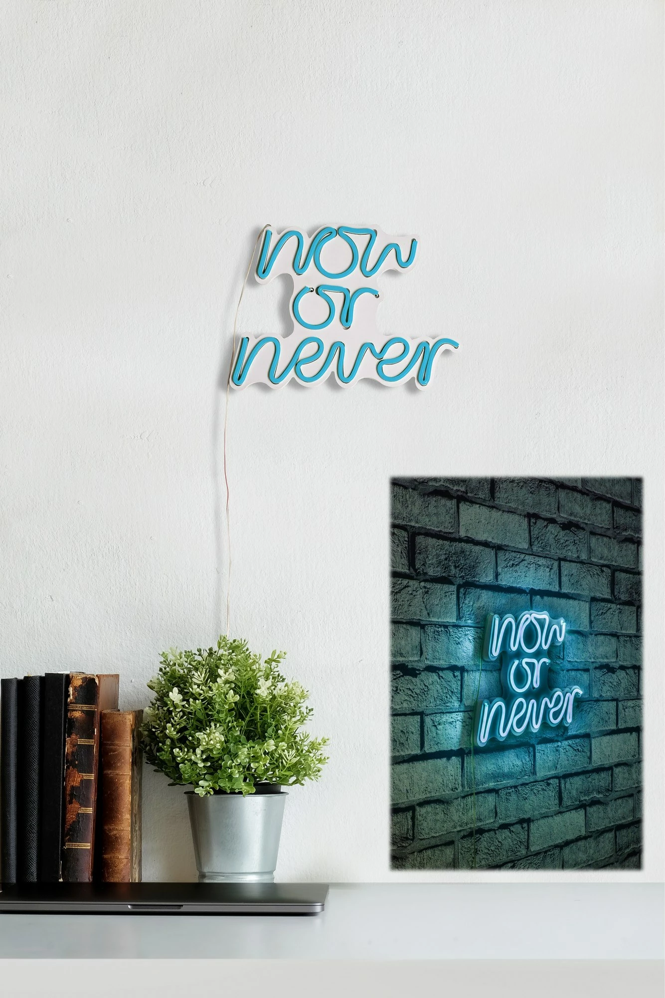 Dritë dekorative LED, plastikë, 'now or never', ngjyrë kaltër