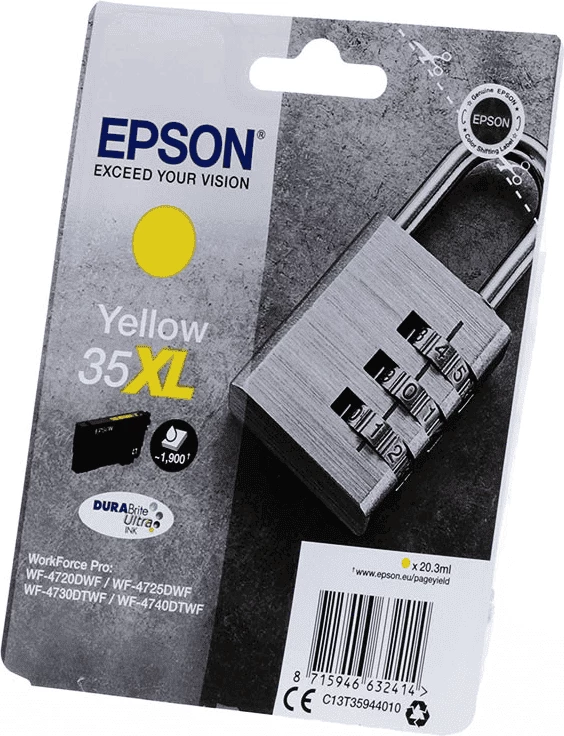 Patron bojë, Epson, 35XL C13T35944010, 20.3 ml, deri 1900 faqe, XL, e verdhë