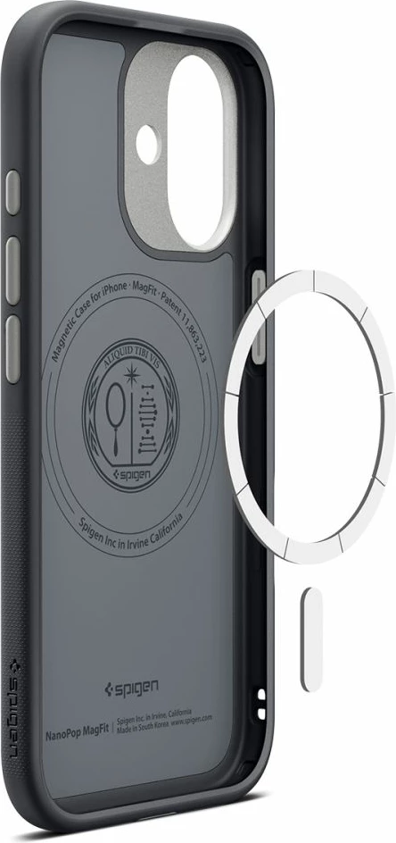 Mbështjellës Spigen Nano Pop MagSafe për iPhone 17, me MagSafe, poliretan, i zi