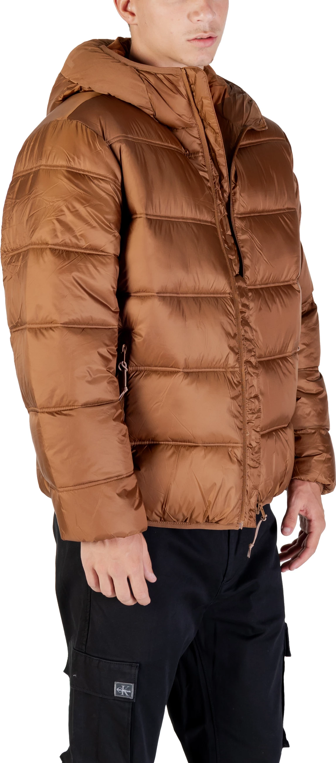 Jakne për meshkuj Tommy Hilfiger Jeans TJM Hooded Logo Puff DM0DM22044, kafe [Madhësia: M]