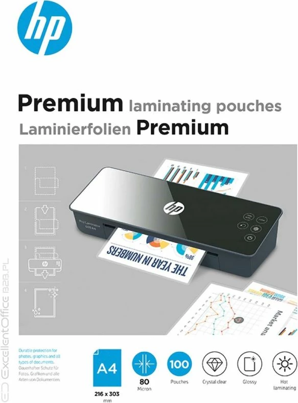Fletë laminimi HP Premium A4, 80 mikronë, 100 copë