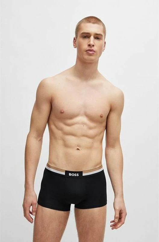 Të brendshme për meshkuj Boss Trunk 3P NERO, të zeza, set prej 3 copë