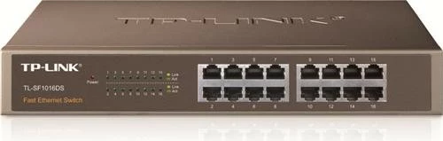 Switch TP-LINK TL-SF1016DS, 16 porta, FastEthernet, Kasë metalike, Gri