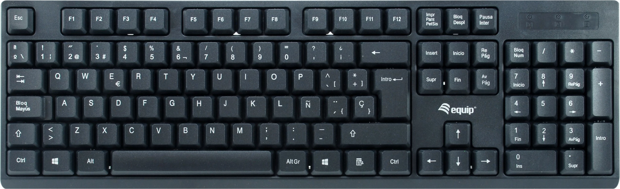 Tastierë me maus wireless Equip, QWERTY ES, full-size, e zezë