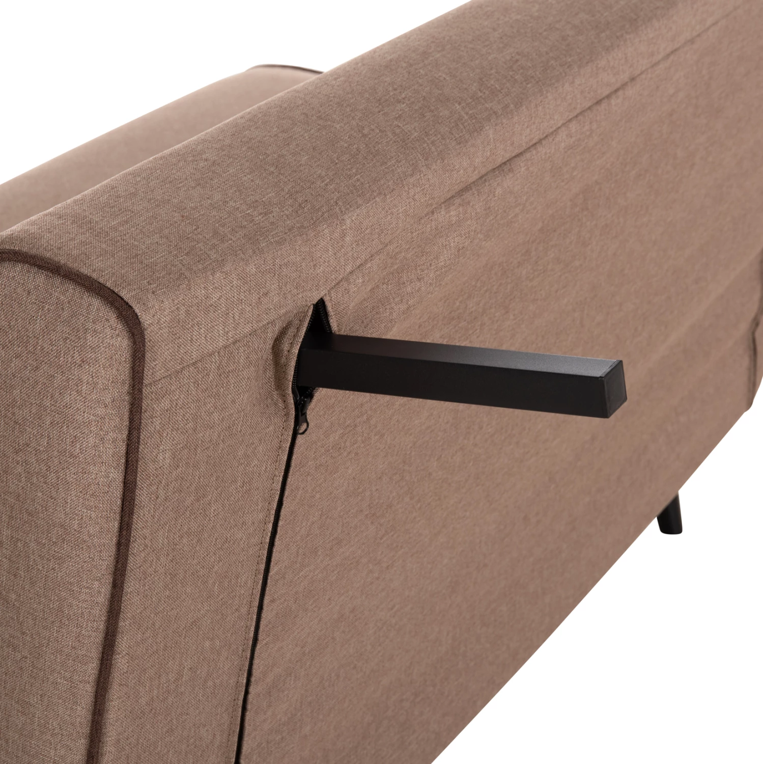 Sofabed për 2 persona ASMA, material stof, ngjyrë bezhë e errët, 143x78x84cm