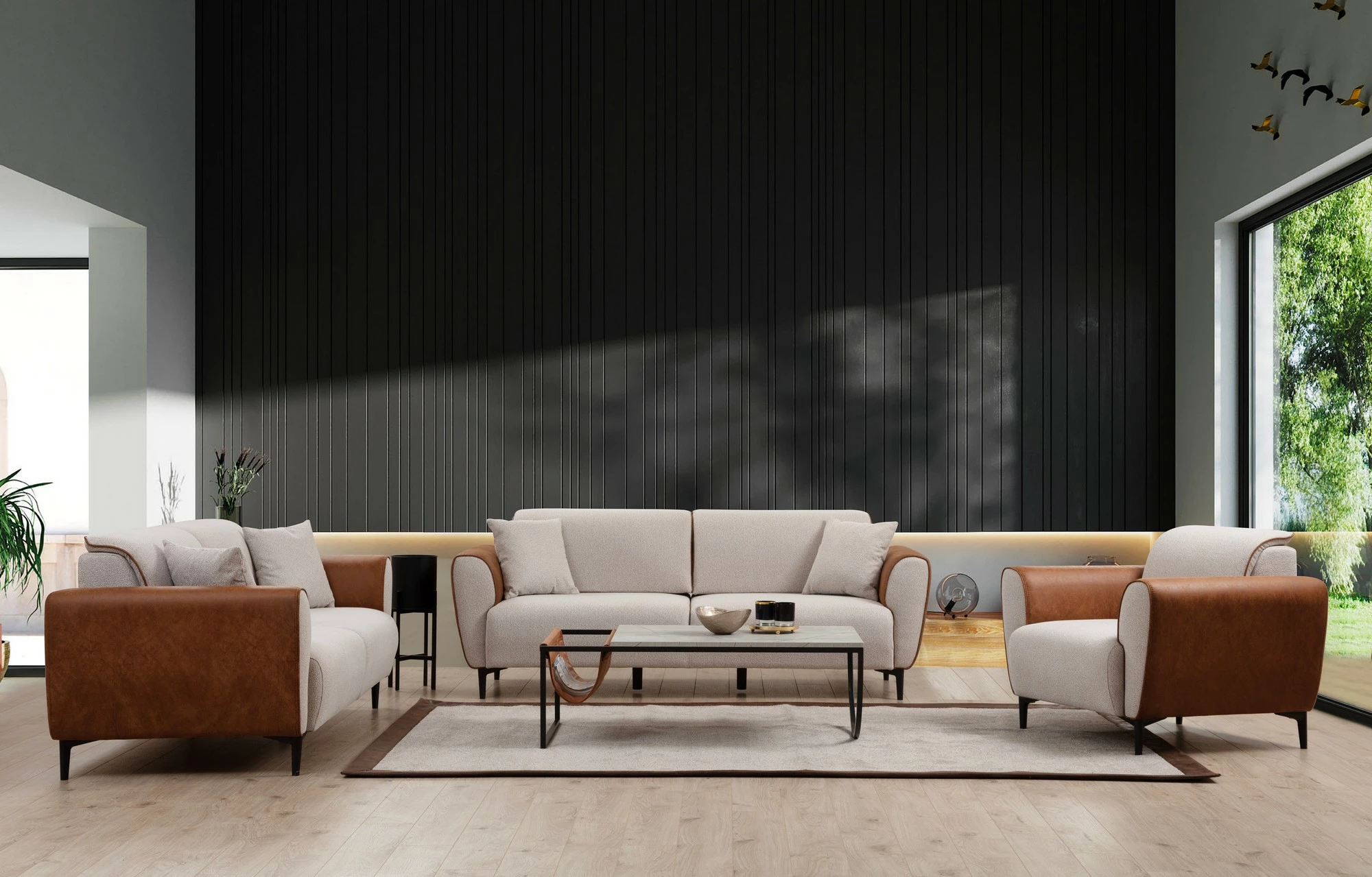 Divan 3-vendësh me shtrat, Atelier del Sofa, bezhë, kanellë