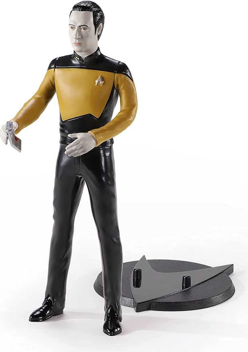 Figurinë e përkulshme Noble Collection Bendyfigs Star Trek Data 19 cm, me bazë dhe TriCorder